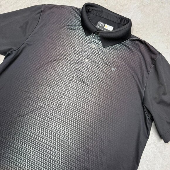 Callaway Golf Shirt Opti Dri Short Sleeve Stretch Polo Grey Silver Medium - Picture 3 of 8